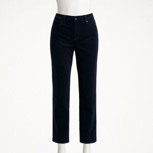 Talbots Womens Size 12 High-Rise Straight-Leg Cords in Navy Soft Stretch NWT